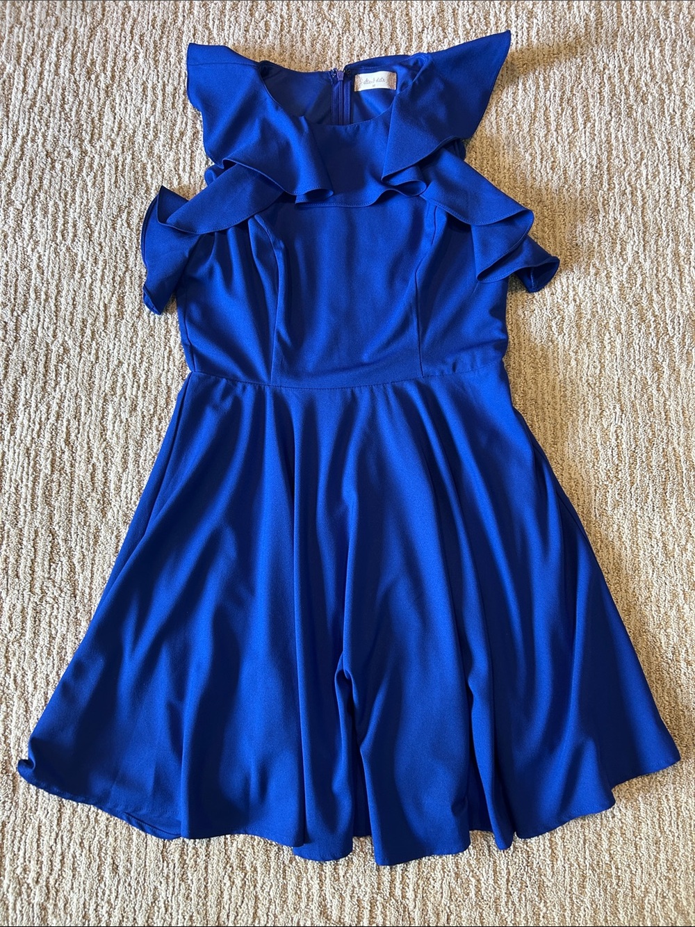 Altar'd State Cobalt Blue Ruffle Neck Party Dress
